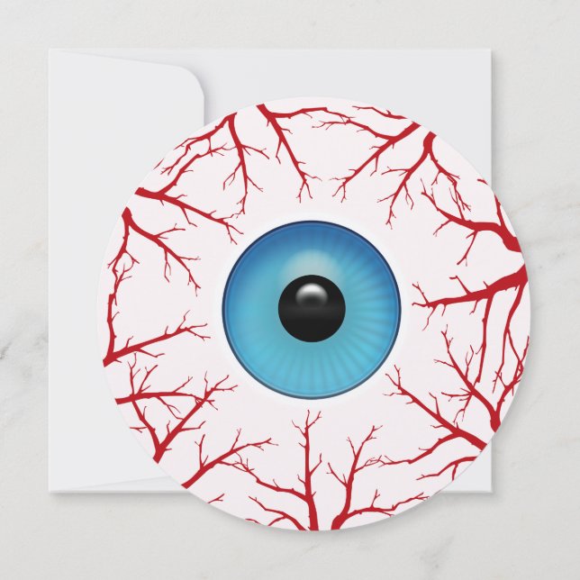 Bloodshot Eyeball Round Halloween fest Inbjudningar (Baksida)