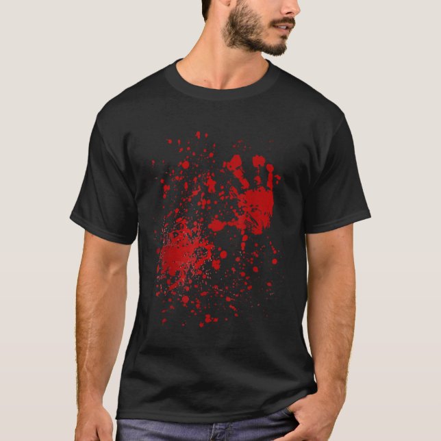 Bloody Blood Zombie Halloween Costume 4325 Essent T Shirt (Framsida)