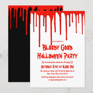 Bloody Bra Red Dripping Blood Halloween fest Inbjudningar
