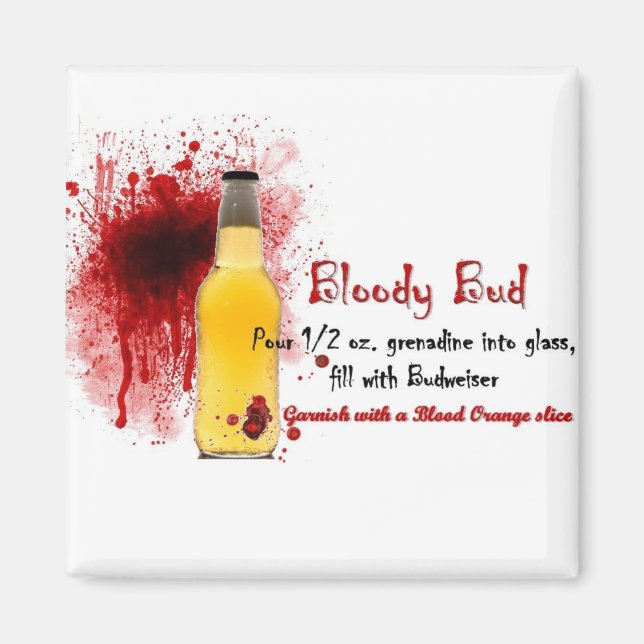 Bloody Bud Drink Recipe Magnet (Framsidan)