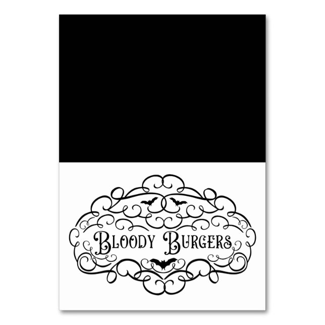 Bloody Burgers Vintage Halloween Food Tält Bordsnummer (Framsidan)
