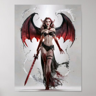 Bloody Dam Vampire Warrior stod majoritestiskt Poster