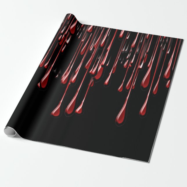 Bloody Drips Halloween-dekoration Presentpapper (Utrullad)