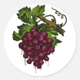 Bloody Grape Vine Goth Fruit Horror Art Runt Klistermärke