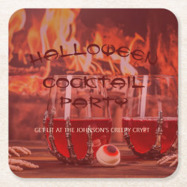 Bloody Halloween Cocktail Party Underlägg Papper Kvadrat