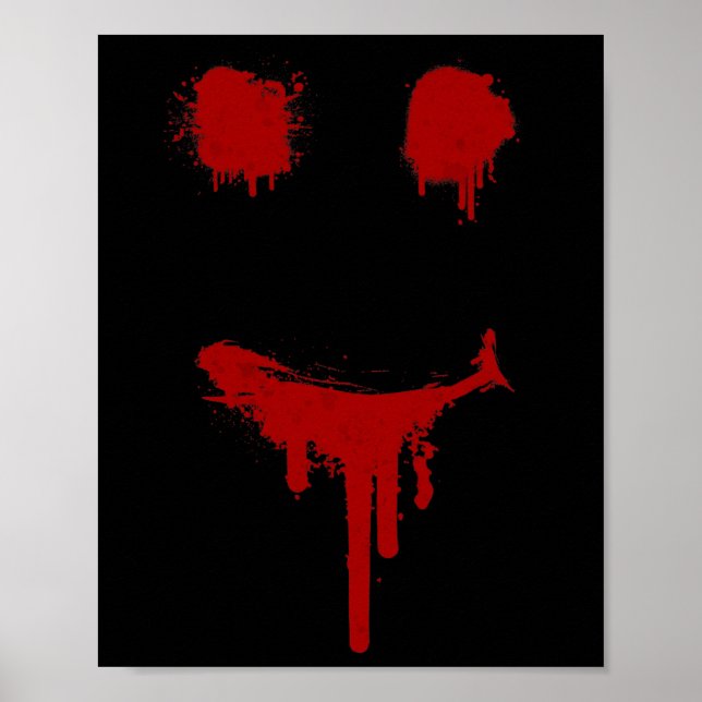 Bloody Halloween Costume I Blood Splatter Smile Poster (Framsidan)
