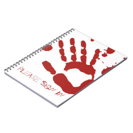 Bloody Hand Blood Spatter Halloween Guestbook Anteckningsbok