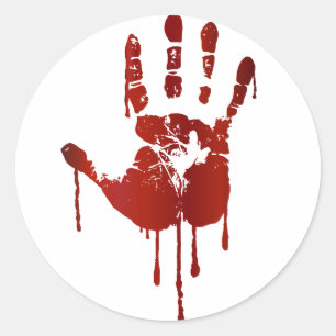 Bloody hand runt klistermärke