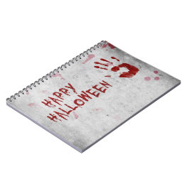 Bloody Handprint Halloween Anteckningsbok Med Spiral