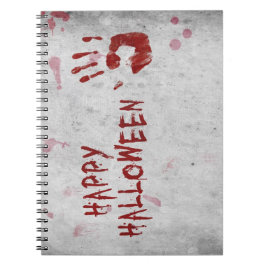 Bloody Handprint Halloween Anteckningsbok Med Spiral