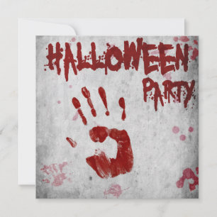Bloody Handprint Halloween Inbjudningar