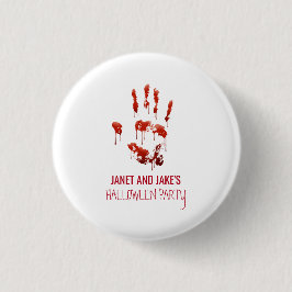 Bloody Handprint Halloween-knapp Knapp