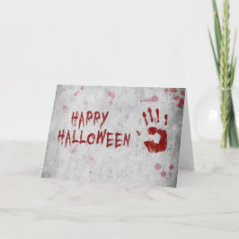 Bloody Handprint Halloween Kort