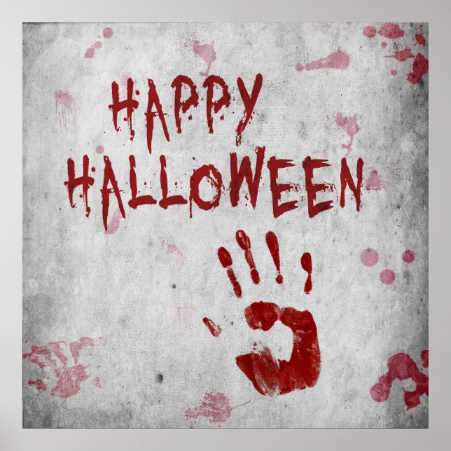 Bloody Handprint Halloween Poster (Framsidan)