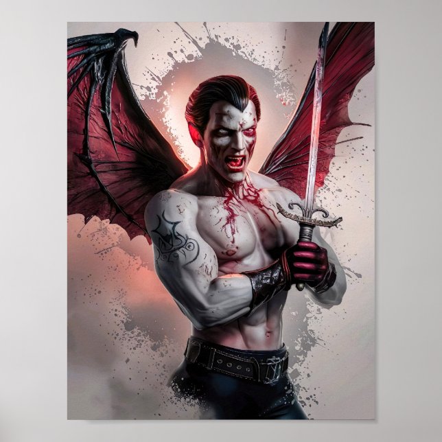 Bloody Handsome Vampire Warrior Poster Art (Framsidan)