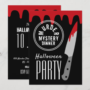 Bloody Knivar, Murder Myasty Frimärke Halloween fe Inbjudningar