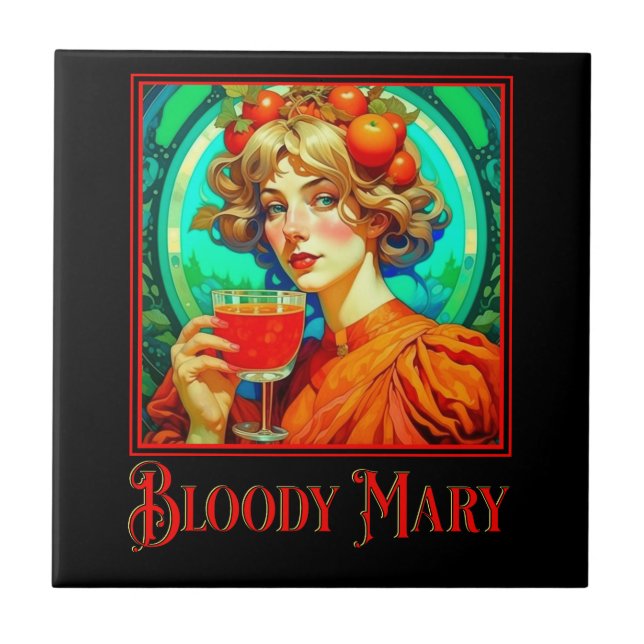 Bloody Mary Art nouveau Kakelplatta (Framsidan)