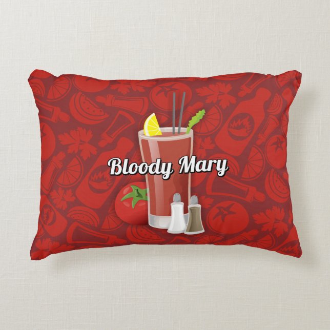 Bloody Mary Cocktail Prydnadskudde (Framsidan)
