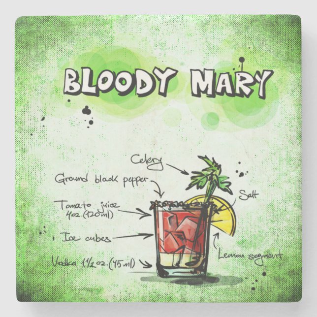 Bloody Mary Drink Recipe Underlägg Sten (Framsidan)