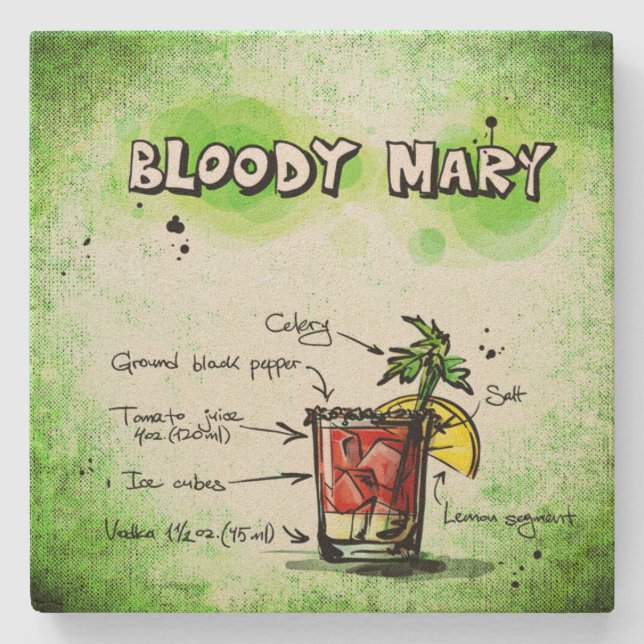 Bloody Mary Drink Recipe Underlägg Sten (Framsidan)
