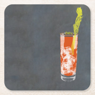 Bloody Mary eller Bloody Caesar Underlägg Papper Kvadrat