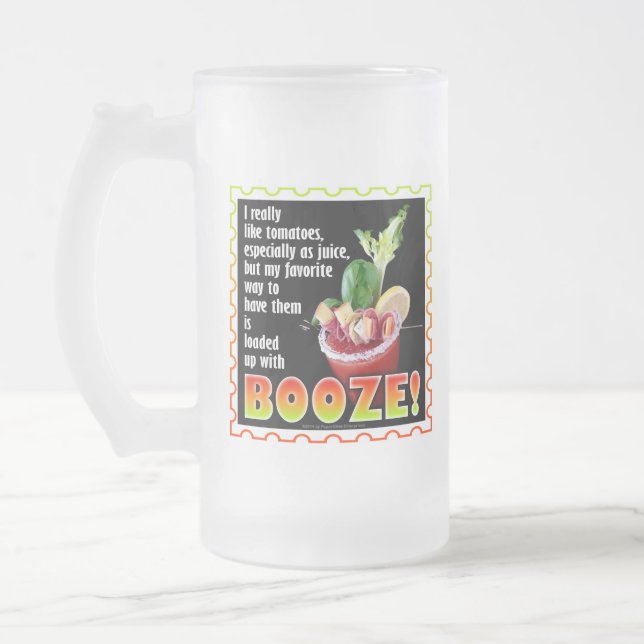 BLOODY MARY, Full med Sprit! Frostat Ölglas (Vänster)
