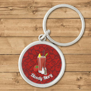 Bloody Mary Keychain Rund Silverfärgad Nyckelring