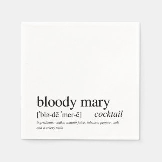Bloody Mary Modern Quote Black Typography Cocktail Pappersservett