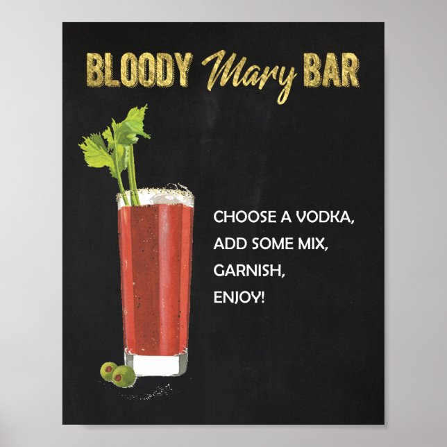 Bloody Mary Pub Sign Poster (Framsidan)