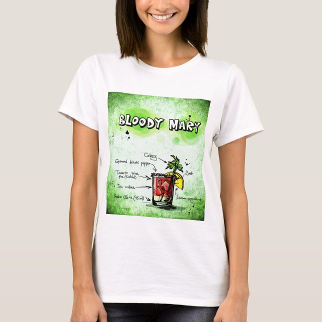 BLOODY MARY recept lustig party T Shirt (Framsida)