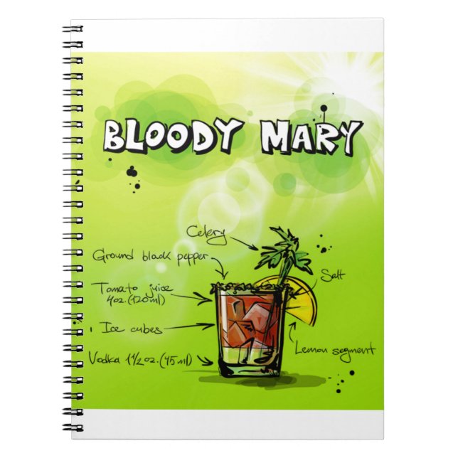 Bloody Mary Recipe Anteckningsbok Med Spiral (Framsidan)