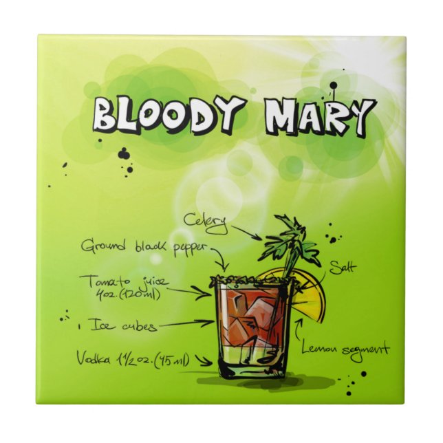 Bloody Mary Recipe Kakelplatta (Framsidan)