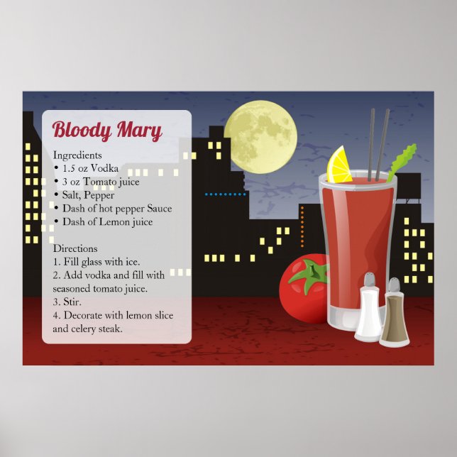 Bloody Mary Recipe Poster (Framsidan)