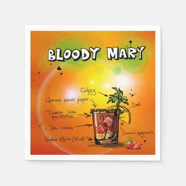 Bloody Mary-Tangerine Background Pappersservett (Framsidan)