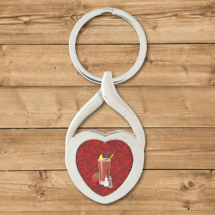Bloody Mary Twisted Heart Silverfärgad Nyckelring