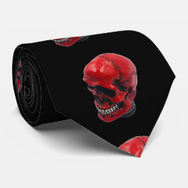 Bloody Red Skull på Black Halloween Tie Slips
