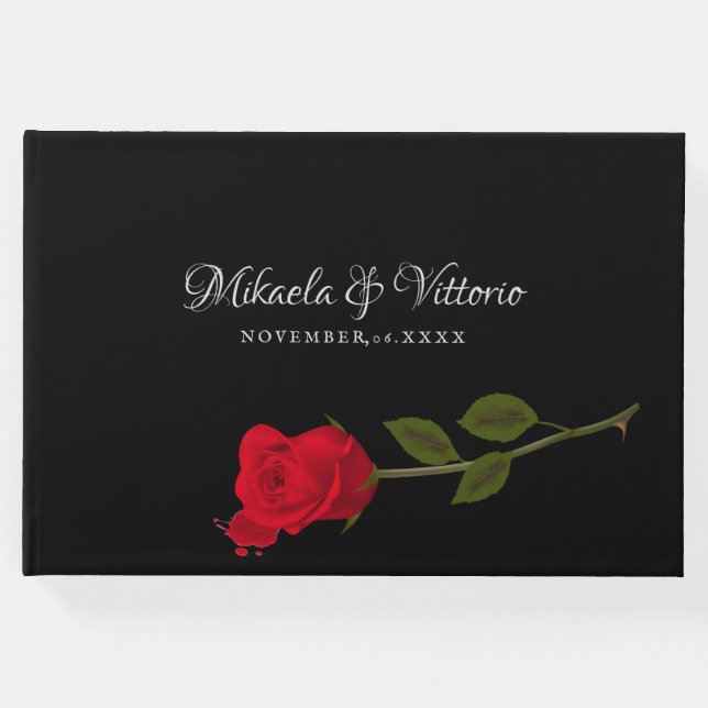 Bloody Ro Elegant Black Gothic Bröllop Gästböcker (Framsida)