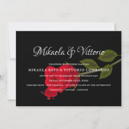 Bloody Ro Elegant Black Gothic bröllop Inbjudningar