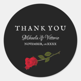 Bloody Ro elegant Black Gothic bröllop Tack Runt Klistermärke