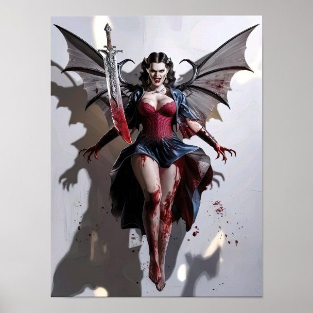 Bloody Sexy Vampire Warrior Poster Art (Framsidan)