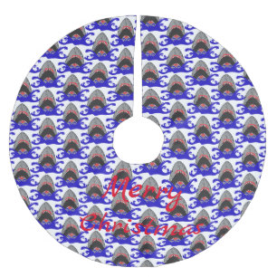 Bloody Shark Jaws Thunder_Cove Julgransmatta Borstad Polyester