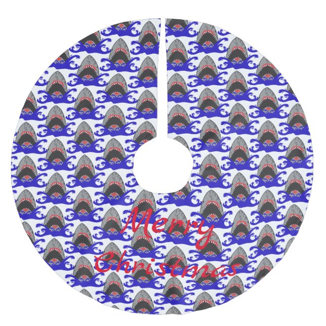 Bloody Shark Jaws Thunder_Cove Julgransmatta Borstad Polyester (Framsidan)