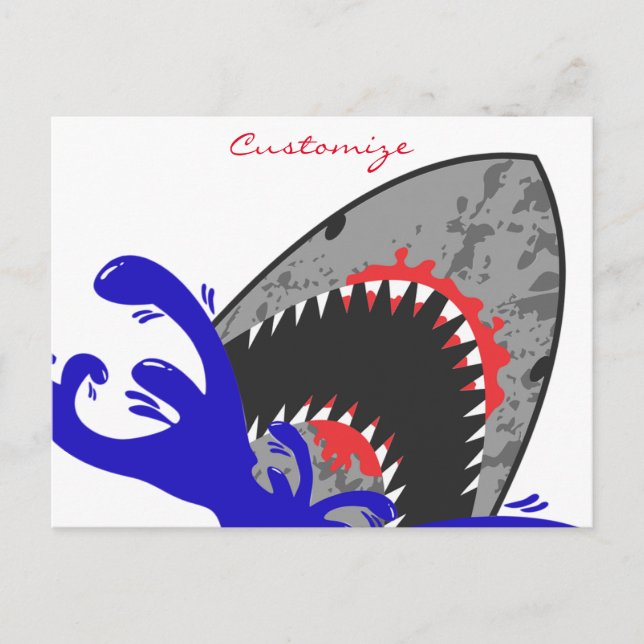 Bloody Shark Jaws Thunder_Cove Vykort (Framsida)