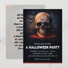 Bloody Skull Halloween fest Inbjudningar