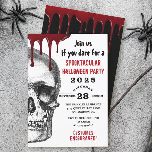 Bloody Skull Vuxen Halloween Scary Costume Party Inbjudningar