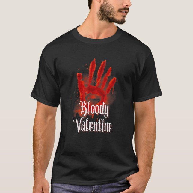 Bloody Valentine Gothic Emo Mysterious Occult Divi T Shirt (Framsida)