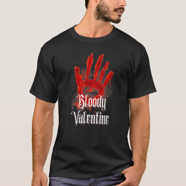 Bloody Valentine Gothic Emo Mysterious Occult Divi T Shirt (Framsida)
