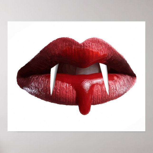 Bloody Vampire Red Lipstick Läppar Poster (Framsidan)