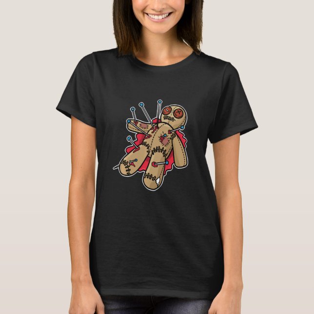 Bloody Voodoo Doll Horror Halloween Sweat T Shirt (Framsida)