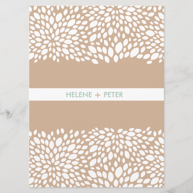 Bloom Anpassade Bröllopsprogram i Cashmere Program (Framsida)